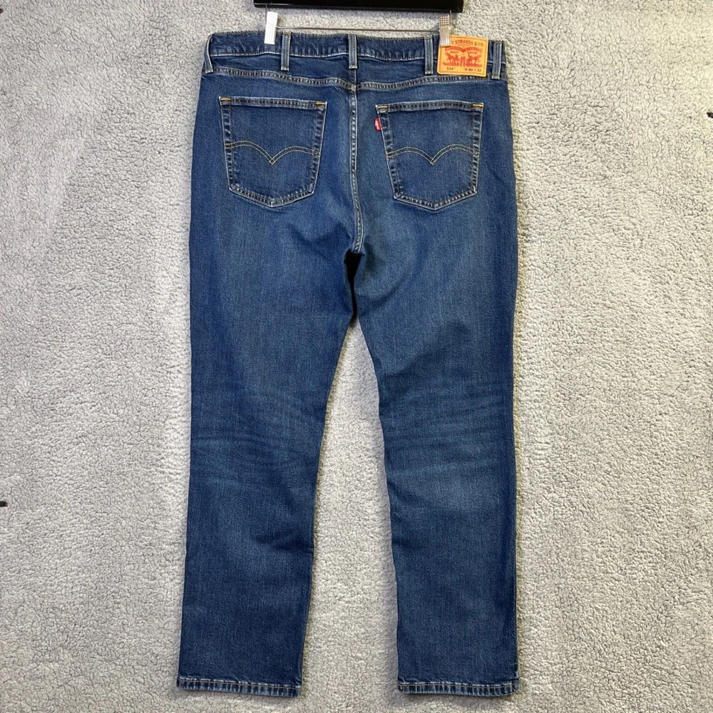 Levis 514 Jeans Men 40x32 Blue Denim Dark Wash Straight Fit Americana Heritage